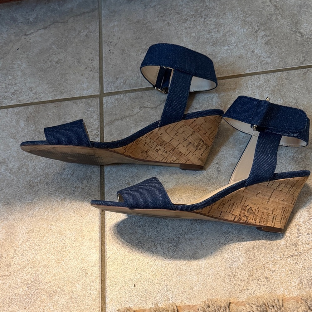 Nine West Navy Ankle Strap Heels - Picture 3 of 3